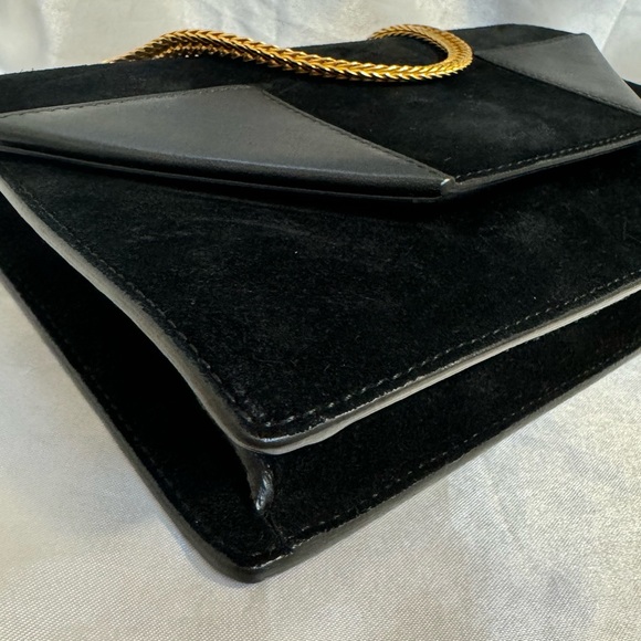 Saint Laurent Black Suede and Leather Betty Shoulder Bag - Picture 6 of 13